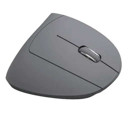 Mouse Sem Fio Recarregavel 2.4 Ghz Vertical Ergonomico Ortopedico Power Fit 1600 Dpi Cinza