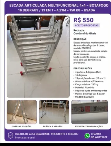 Baixei - Escada articulada multifuncional 4x4