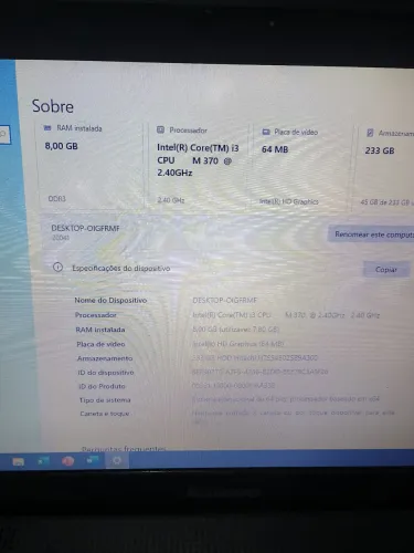 NOTEBOOK * LENOVO*  i3* 8 RAM* leia e veja as fotos antes de perguntar.: