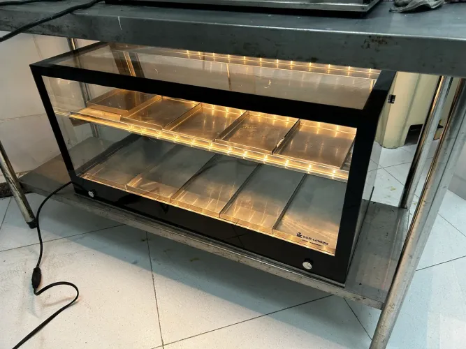 Vitrine dupla estufa de salgados