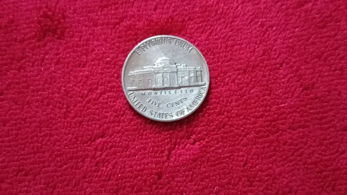 Moeda antiga de Five cents dos Estados Unidos de 1979