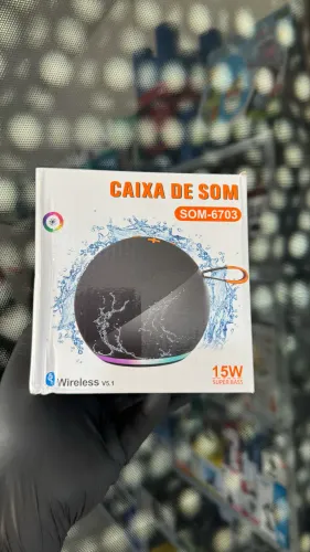 Caixa de Som Bluetooth com LED RGB - 15W Super Bass Potente