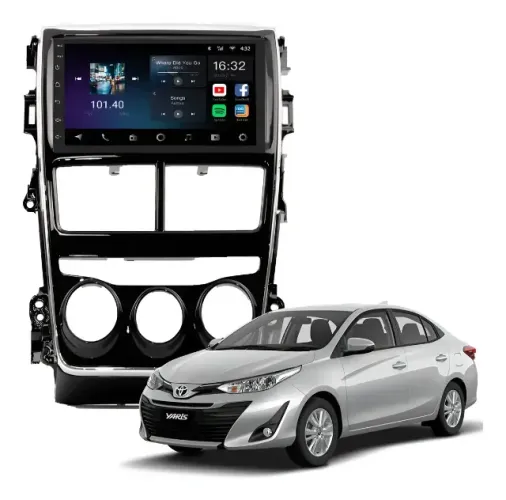 Central Multimídia Octacore Aikon 9 Polegadas 4Gb Yaris Ar Analógico