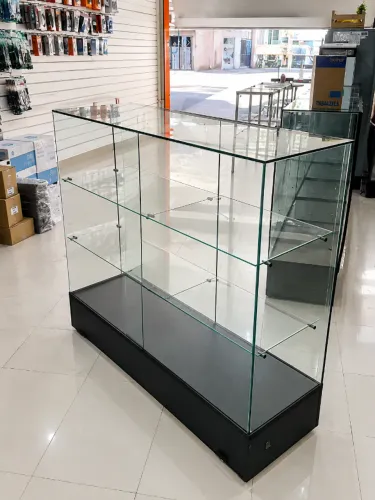 Balcao expositor de vidro