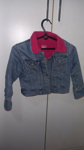 Jaqueta jeans  forrada feminina infantil da Barbie