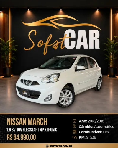 Nissan March SV 1.6 16V Flexstart 5P Aut. 2018