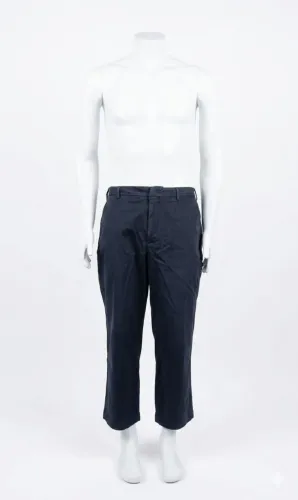 Calça Masculina Azul Marinho - Corte Reto - Slim Fit - com Cinto e Bolsos Laterais