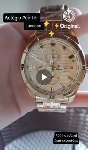 Relógio Masculino Dourado aço inoxidável