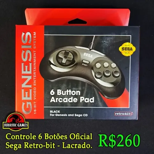 Controle Mega Drive 6 Botões Original - Novo E Lacrado Retro-bit, Joystick