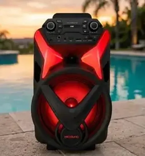Caixa de Som Amplificada Bluetooth Vivensis Vibe Sound Power 340W acompanha 1 microfone 