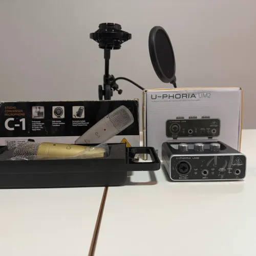 Kit Home Studio Behringer C-1 + Interface U-Phoria UM2 Completo