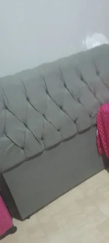 Vendo cabeceira casal cinza nova