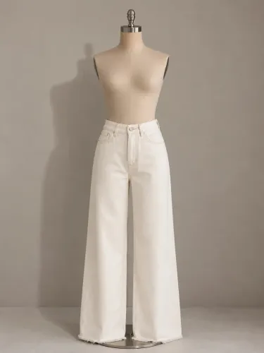calça wide leg off white, tamanho 38