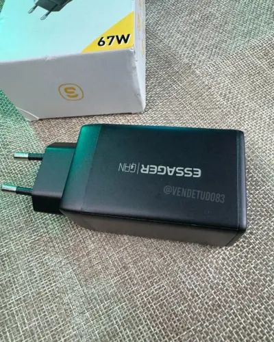 Carregador Essager 67w compacto, 1 usb 2 usb c