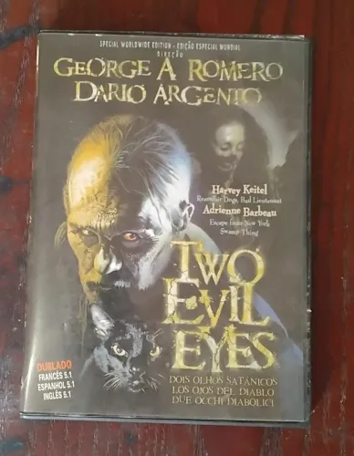 DVD "DOIS OLHOS SATÂNICOS" (1989) de George Romero/Dario Argento, dois mestres do gênero.
