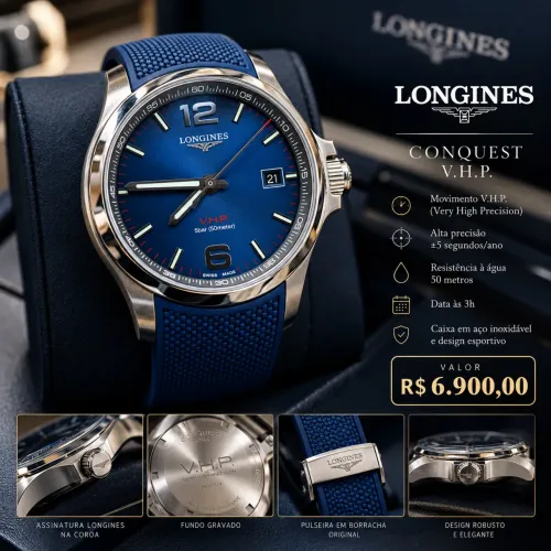 Longines Conquest V.H.P. Azul - Swiss Made - Full Set