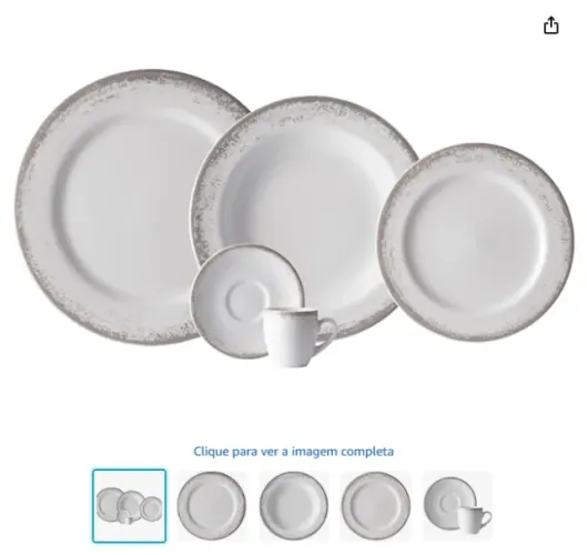 Conjunto de louças 20 peças (jantar + café) Porcelana Schmidt - Lacrado