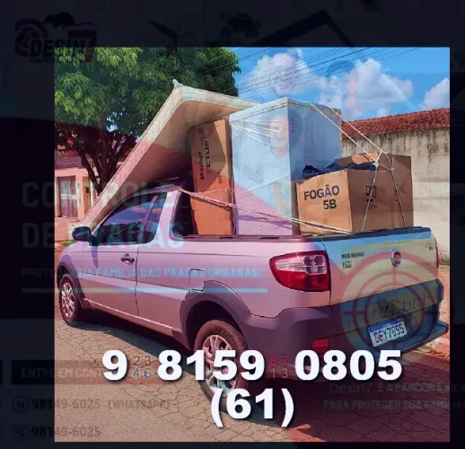 Mudança rápida e segura para toda a cidade com carro aberto