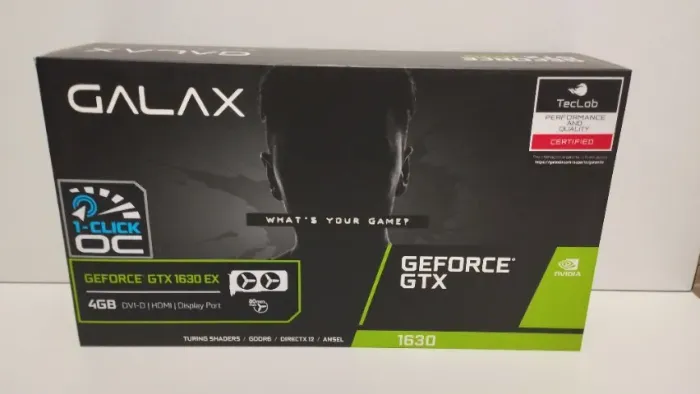 Placa de Vídeo Galax NVIDIA GeForce GTX 1630, 4GB DDR6 *Zerado na Caixa*