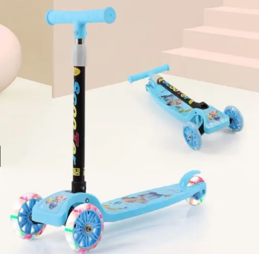 Patinete Infantil 3 Rodas De Led Dobrável Scooter Crianças--