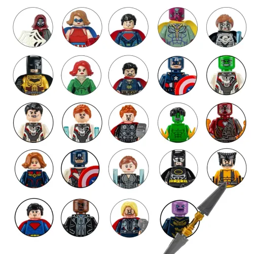 Mini Figuras Blocos de Montar Colecionáveis Heróis e Vilões Épicos