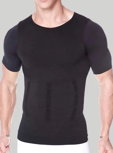 Camiseta Modeladora Masculina sem costura com compressão e Dry Fit - Tamanho 3XL