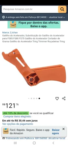 Cabo e gatilho acelerador roçadeira fr 220 original sthill