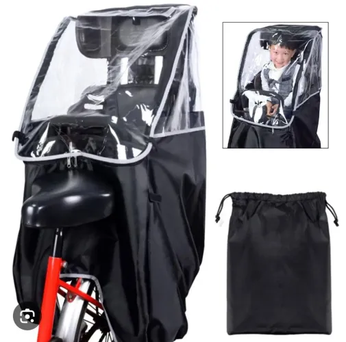 Capa de chuva para cadeirinha de bicicleta