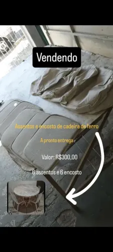 Assento e encosto de cadeiras
