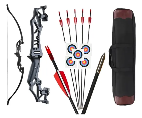 ARCO PROFISSIONAL DESTRO 40 Lb + 4 FLECHAS + ALVO