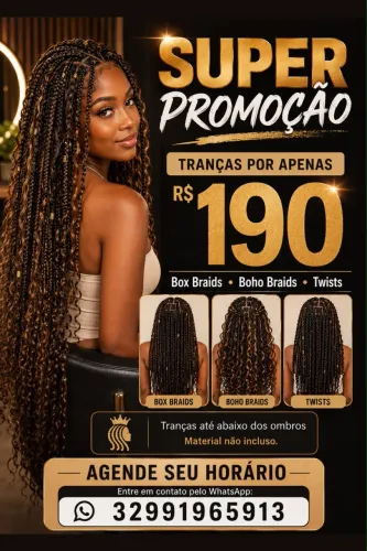 Tranças: 190 R$ imperdível