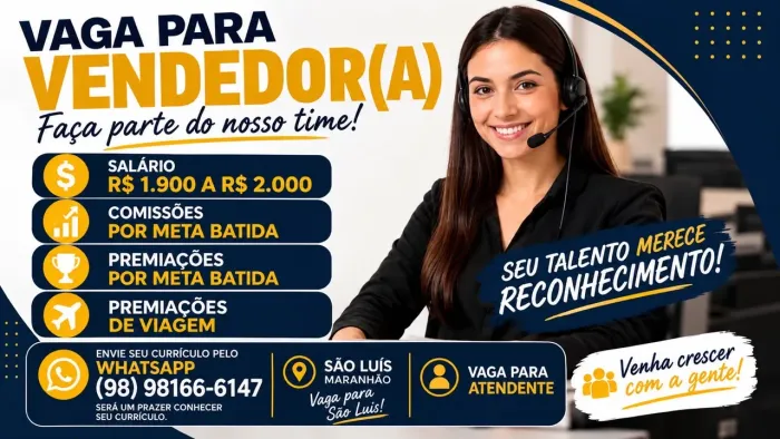 Vaga para vendedor