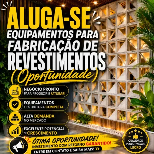 Aluguel de Equipamentos para Fabricação de Revestimentos - Monte sua Fábrica