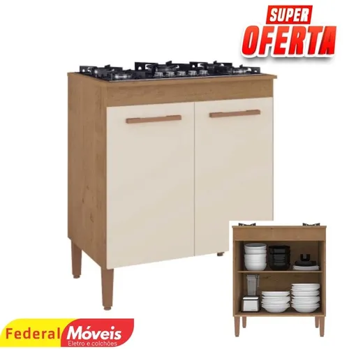 Balcão para cooktop 4 ou 5 bocas nevada - novo na caixa - entregamos
