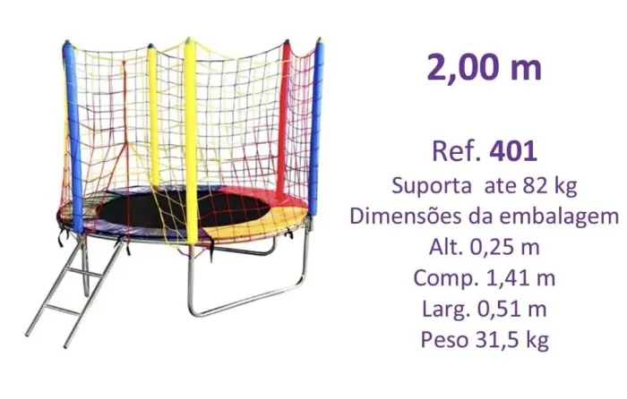 Cama elástica- 2 metros- NOVOS Suporta até 145kg