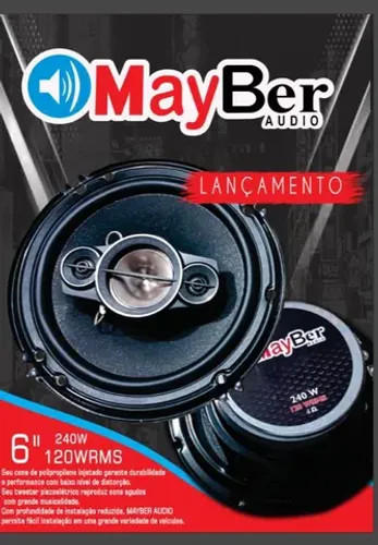Par triaxial 6 polegadas 120rms Mayber áudio 