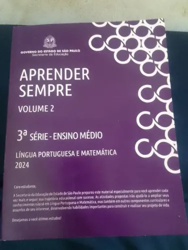 Aprender Sempre - 3ª Série - Ensino Médio - Língua Portuguesa e Matemática 2024
