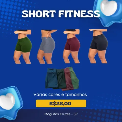 Short fitness academia - Black Friday - Presente de Natal