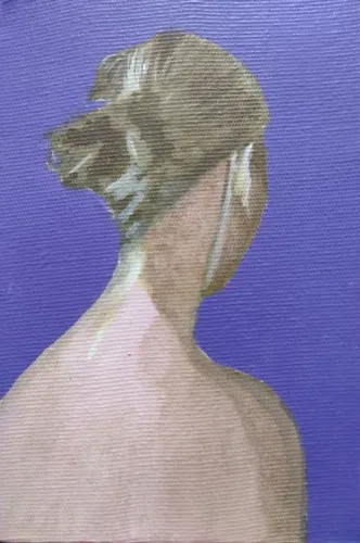 Quadro Pintura  - Mulher de Costas acrílico sobre tela 10x15 cm 
