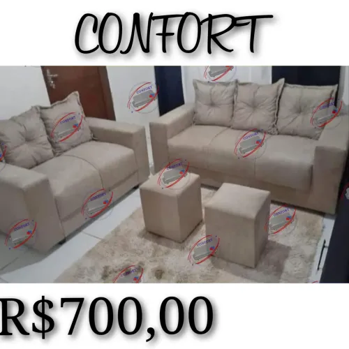 Conjunto 2 e 3 lugares C/2 puffs