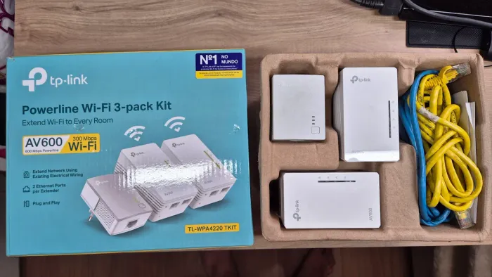 Powerline TP-Link AV600 - até 300mb - wifi e Ethernet - 2 módulos