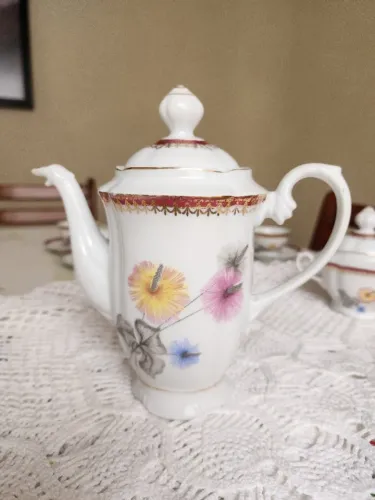 Conjunto de chá em porcelana jarra açucareiro