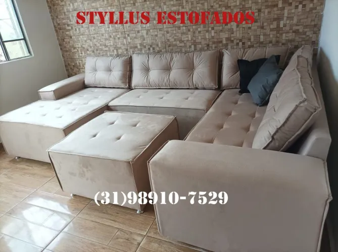 Sofá de Canto Modular de luxo