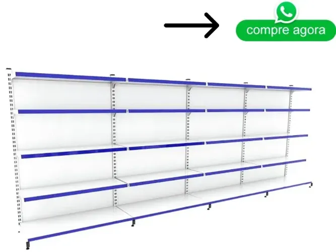 Gondola de Parede 5 Bandejas Branca Polar Nova