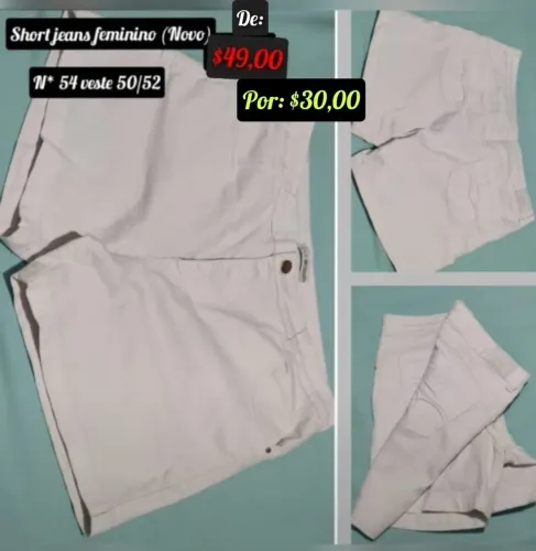 Bermuda jeans Branca feminina