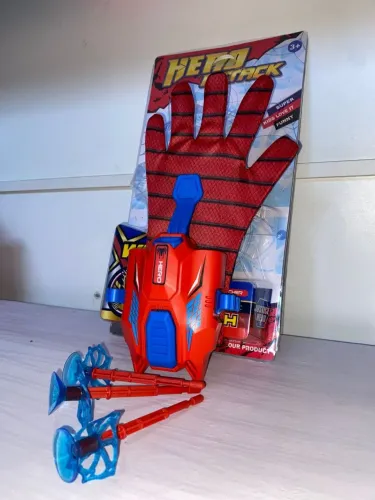 Brinquedo luva do homem aranha com lançador de teia