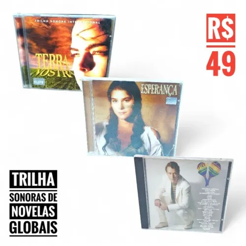 CDs Trilha Sonora de Novelas - Lote com 3 Álbuns Raros<br>