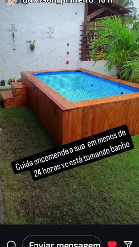 Piscina de madeira para seu jardim