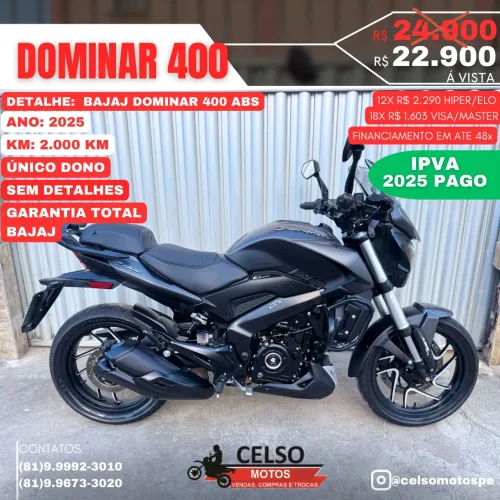 Dominar 400 2025 ABS c/2.000km Financio em até 48x