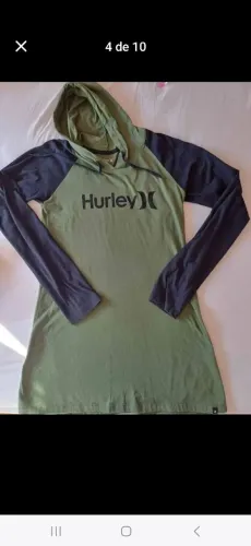 Vestido Hurley com capuz e mangas longas